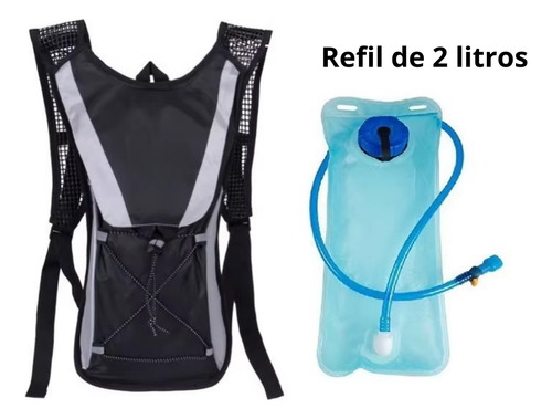 Mochila De Hidratação Bolsa De Agua Térmica 2 Litros Com Refil Incluso Bike Ciclismo Corrida Trilha Com Válvula De Segurança Tumblr