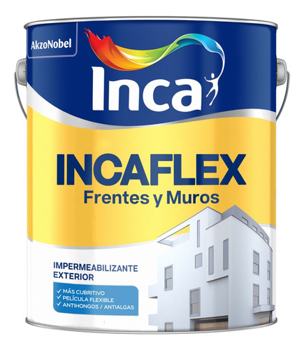 Incaflex Impermeabilizante Para Frentes Y Muros 4lts Inca