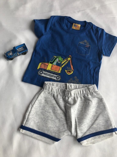 Imagem 2 de 5 de Conjunto Verão Menino Blusa+short - (1 Conjunto)