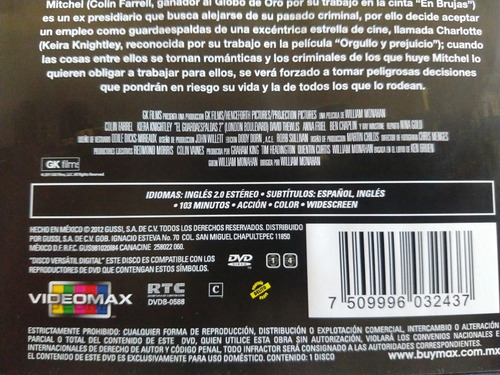 Dvd El Guardaespaldas 2 Colin Farrell W (Usado)