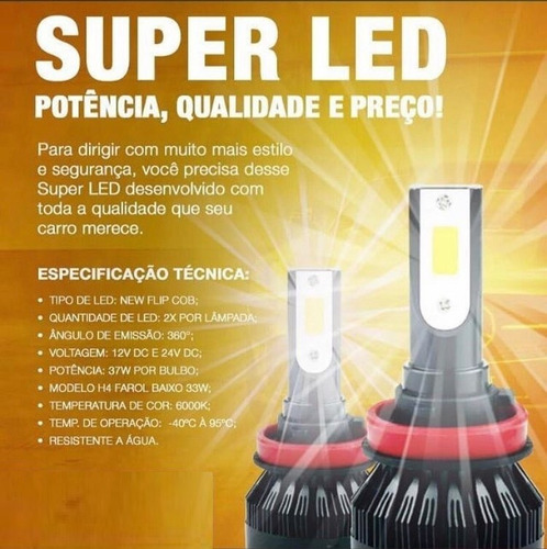 Kit Super Led Techone 12v 24v H1 H3 H4 H7 H8 H9 H11 Hb3 Hb4
