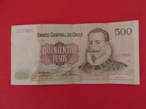 Billete Chile 500 Pesos Firmado Seguel-correa Año 1987