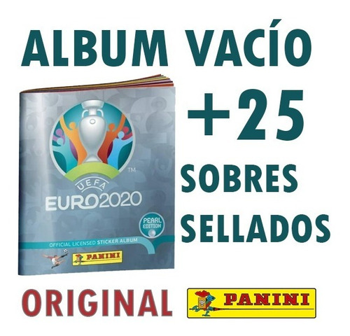 Euro 2020 Pearl Edition Panini Album Vacío  + 25 Sobres