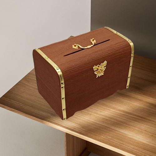Caja De Almacenamiento De De Madera Vintage Los 20x14.5x15cm