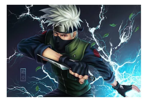 Quadro Com Moldura Kakashi Hatake - Ninja Anime Naruto em Promoção