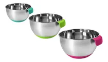 Comprar Set 3 Bowls Medidores Acero Base Silicona Reposteria