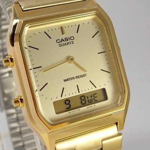Relógio Casio Retrô Analógico Digital Aq-230ga-9dmq Dourado