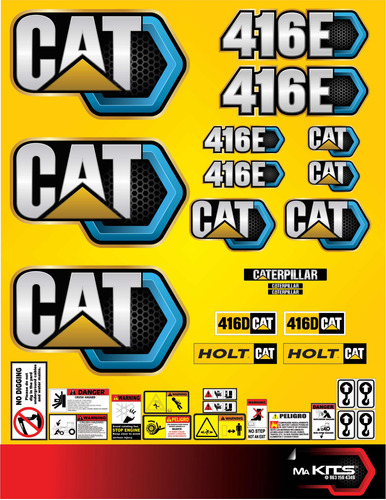 Calcomanías Para Maquinaria 416e Retroexcavadora Cat