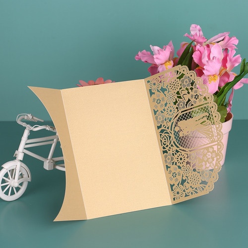 Imagem 3 de 9 de 20 Pçs/set Casamento Convite Cartão Capa Pérola Papel Laser