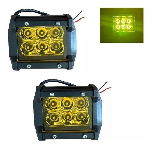 X2 Neblinero 6 Led Amarillo Auto Camioneta Jeep  12/24volt