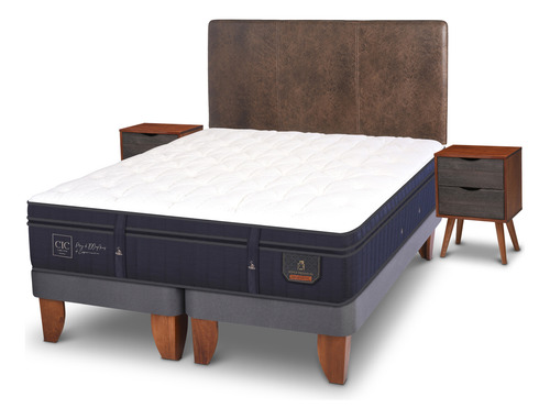 Cama Europea Super Premium 2 Plazas Bd Baker S/t Cic Azul