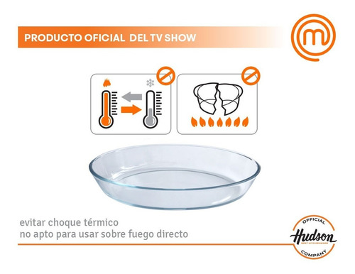 Asaderas Vidrio Templado Hudson Ovalada Horno 34x23x6cm
