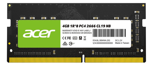 Memoria Ram 4gb 1x4gb Ddr4 2666 Mhz Sodimm Acer Bl.9bwwa.202