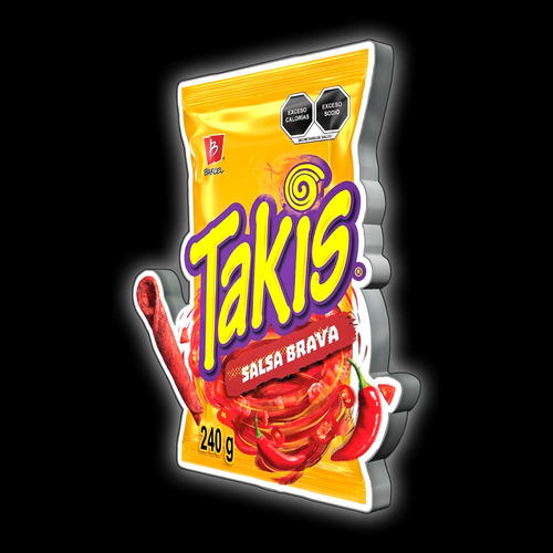 Anuncio Luminoso Barcel Takis Salsa Brava - 75cm