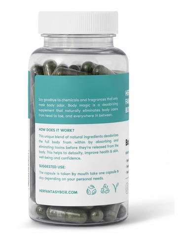 Suplemento Her Fantasy Box Body Magic Chlorophyll 30 Cápsula