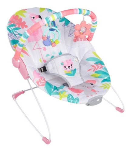 Silla mecedora para bebé Bright Starts Flamingo Vibes 12228-ES blanco/rosa