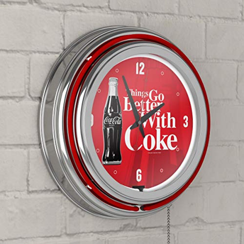 Reloj De Neón De Doble Peldaño Cromado De Coca-cola: Las Cos
