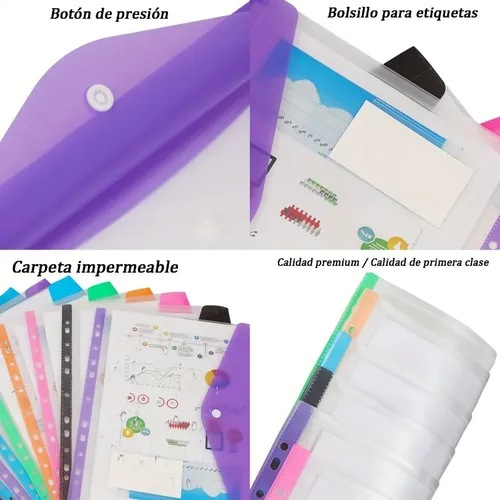 Xz 12 Plastic Envelopes Folder Pocket 11 Holes Zx | Parcelamento