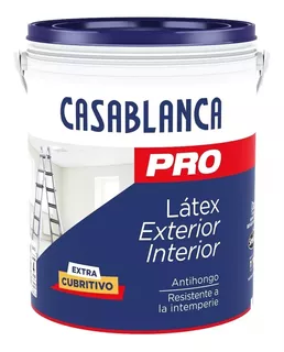 Casablanca Pro Interior/Exterior pintura latex acabado mate color blanco 4l