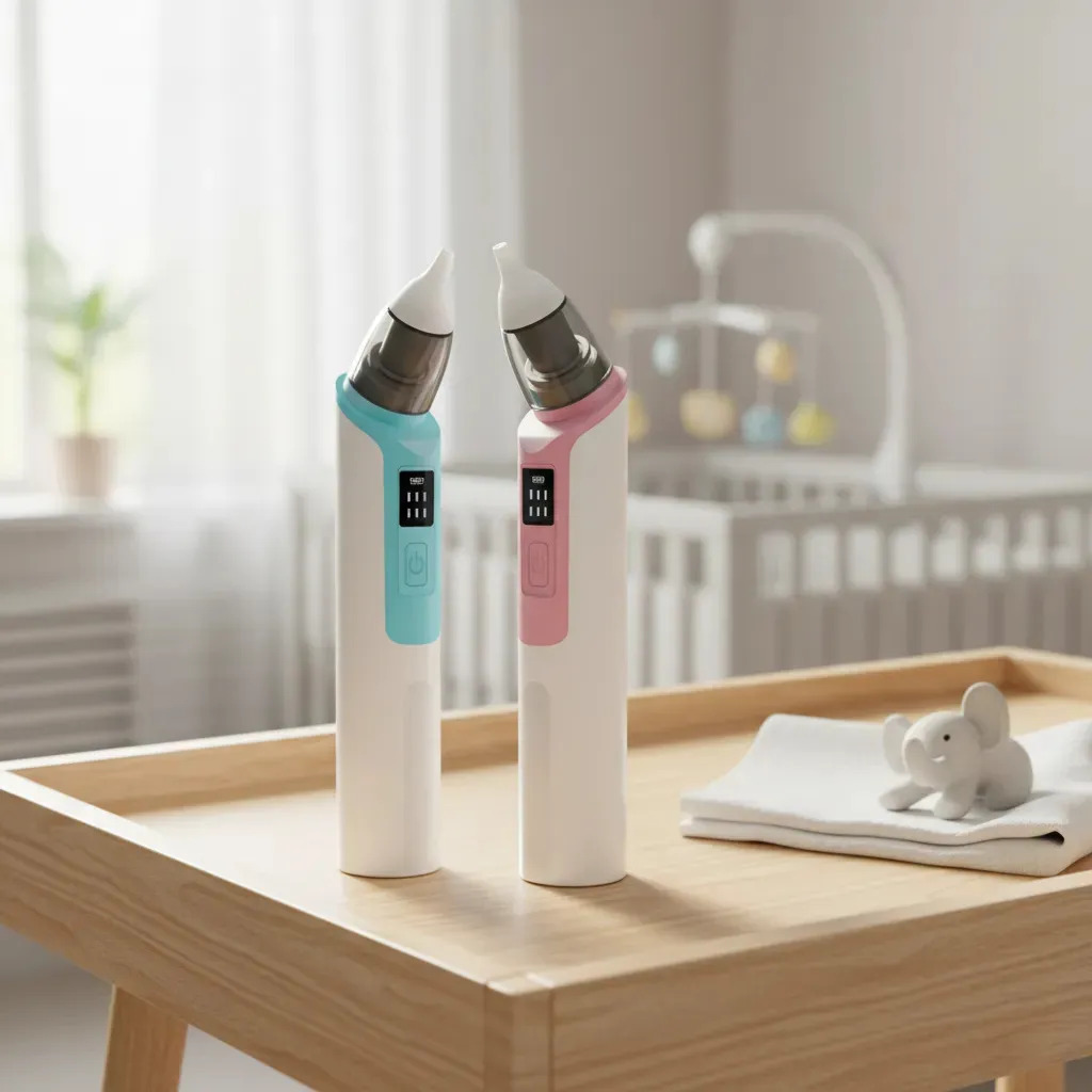 Sugador Aspirador Nasal Elétrico Nariz Ouvido Criança Bebe Cor Azul-claro