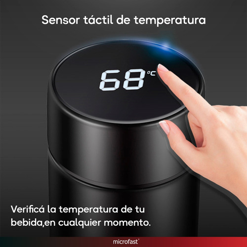 Imagen 8 de 10 de Termo Sensor De Temperatura Botella Acero Inoxidable 500 Ml