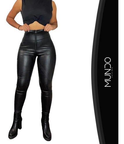 Calza Leggins Ecocuero - Cuerina De Mujer Elasticada