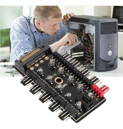 Hub A 10 Fan 3 Y 4 Pines Pwm Splitter Divisor Sata 10 Capsx2