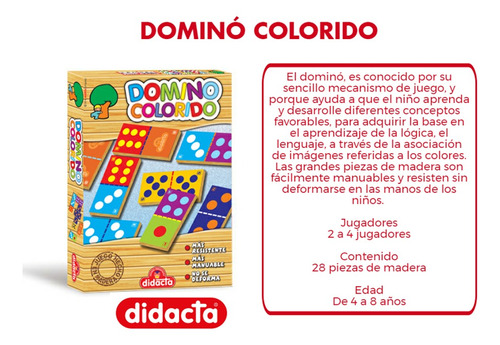 Domino Colorido Didacta Infatil Super Resistente