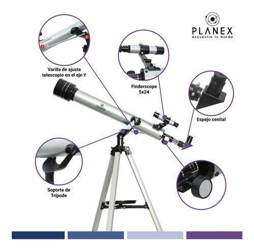 Telescopio Astronómico Monocular F70060 Planex + Soporte + Control Bluetooth