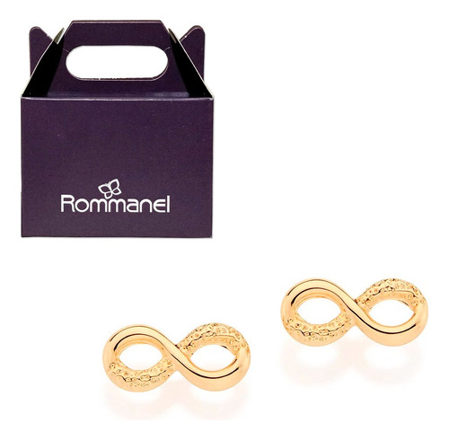 Brinco Rommanel Simbolo Infinito Folheado A Ouro 18k 525114