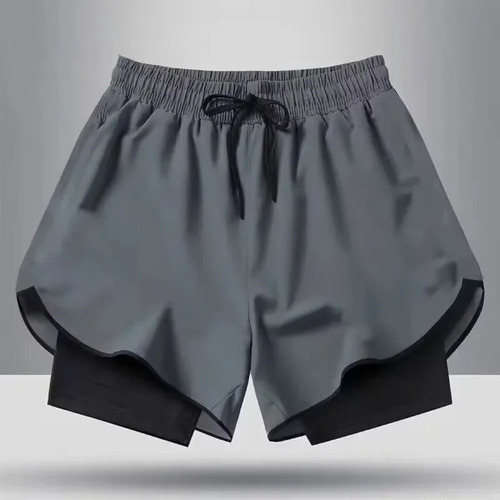Pantalones Cortos Deportivos De Doble Capa Para Hombre, Pant