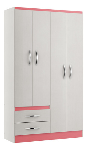 Imagen 3 de 6 de Mueble Ropero Blanco Multicolor 4 Puertas Modelo 2074.01