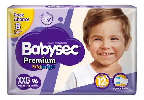 Pañales Babysec Premium Flexiprotect Talle Xxg 96 Unid.