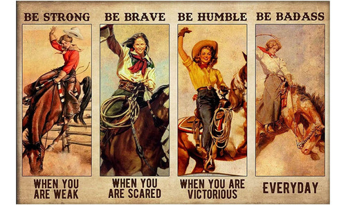 Flyhaw Cowgirl Rodeo Be Badass Everyday Vintage Poster Girls