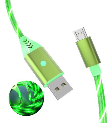 Cable De Carga Micro Usb Para Android Con Interruptor, Luz L