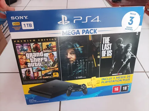 Sony Playstation 4 Slim 1tb Mega Pack: Gta V Premium/death
