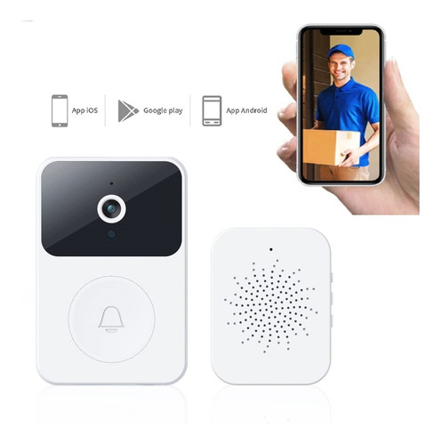 Imagen 1 de 6 de Timbre Cámara Wifi Seguridad Video Portero Inalámbrico