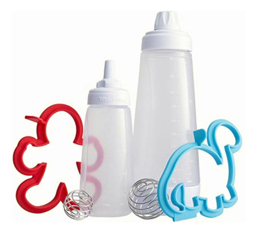 Whiskware Pancake Art Kit With Batter Mixer 2 Pancake Shaper