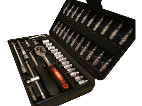 Caja Set Juego De Tubos 1/4 46 Piezas Torx Allen Ph Crique
