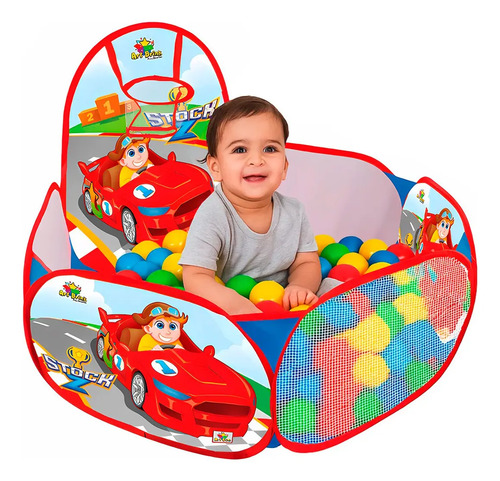 Piscina Bolinhas Art Brink 90x90cm Cesta Basquete Portátil