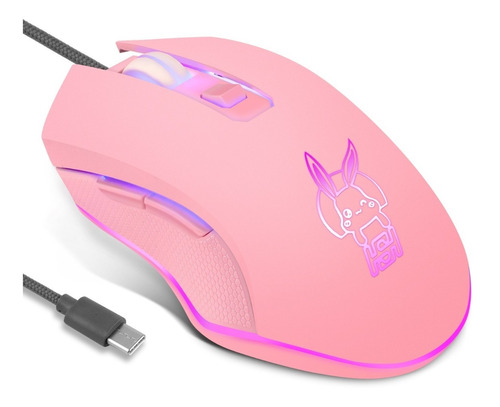 Mouse Gamer Tipo C Con Cable Ergonomico 6 Botones Hs22