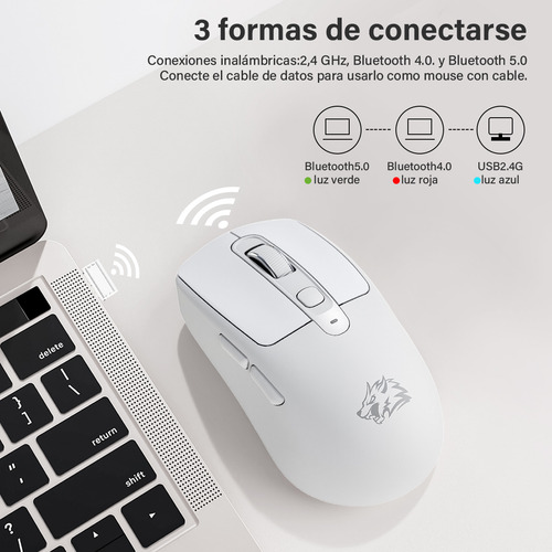 Ratón Portátil Bluetooth Dual Modo Inalámbrico A3