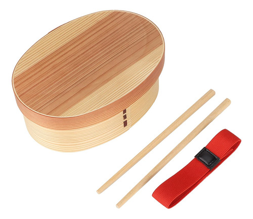 1 Tier Wooden Lunch Box 3 Compartment Bento Box Food