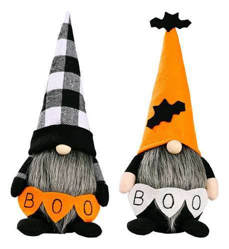 Paquete De 2 Muñecos Decorativos Sin Rostro Halloween Boo