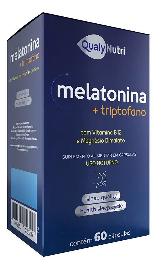 Melatonina + Triptofano - 60 Cápsulas - Qualynutri