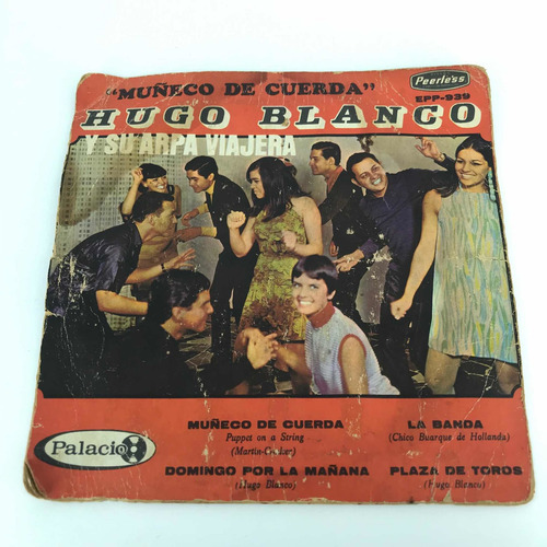 Disco Ep 45rpm Hugo Blanco Y Su Arpa Viajera 2 Sencillos (Usado)