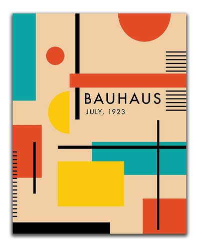 Arte De Pared Inspirado Bauhaus 11x14  Impresión Sin E...