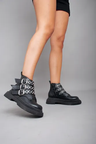 Botas Borcegos Mujer Plataforma Negros Altos Moda Munich
