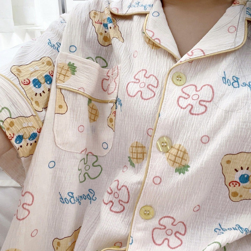 Pijama De Bob Esponja Sencillo De Verano Bonito A La Mod