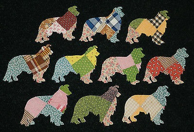 10 Antique Cutter Quilt Border Collies! Dogs! Wow! Scrapbo